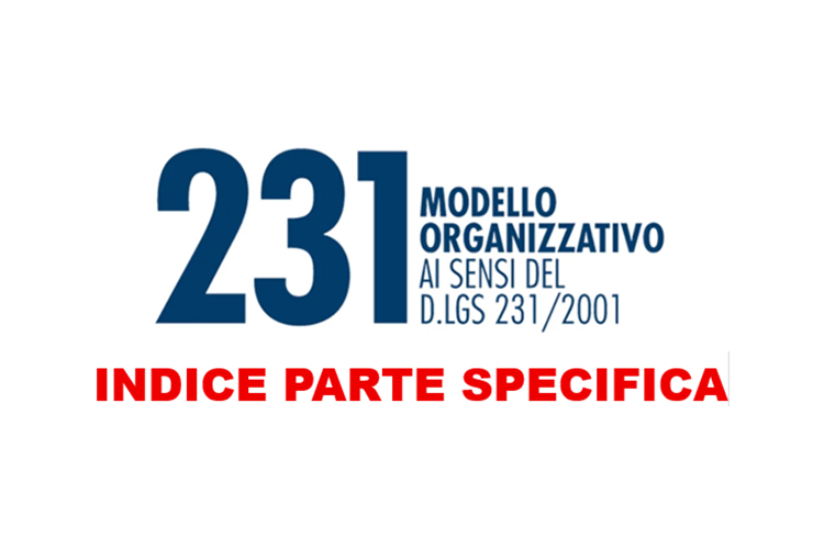 MODELLO ORGANIZZATIVO 231 - INDICE PARTE SPECIFICA